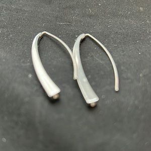 Silver bar drop earrings